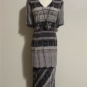 Carole Little Black and Gray Patterned Blazer Dress